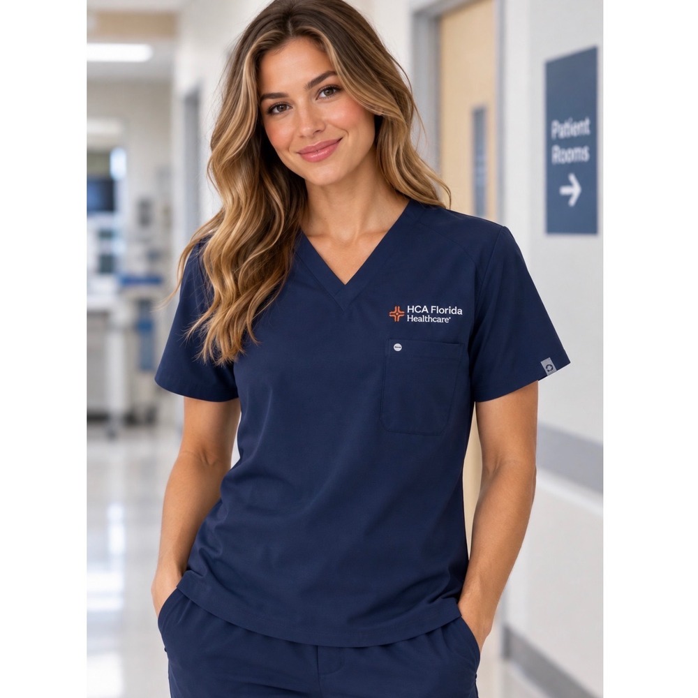 Cherokee Infinity 2 Pack Navy Blue HCA Florida Healthcare Scrub Tops 2XL